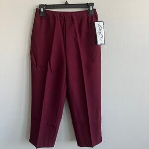 Vintage‎ Bend Over Pull On Slacks Pants Burgundy 8 Petite NWT